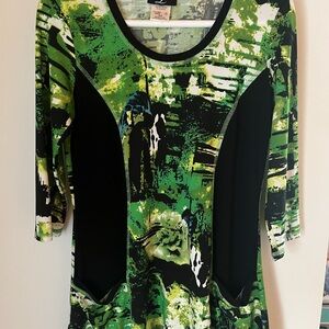 Vibrant Green Artistic Women's Blouse
